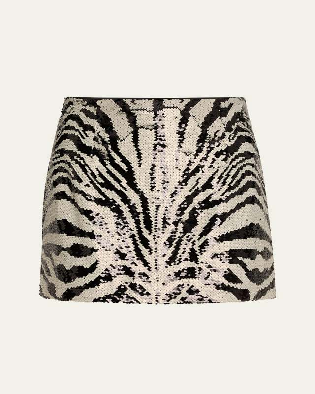 Juno Sequined Zebra Mini Skirt